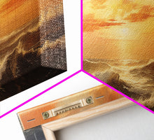 Load image into Gallery viewer, Framed Wall Art Print Set Sunset Horizon on Beach Shore Nature Ocean Oil Painting Nautical Scenic Colorful Multicolor Ultra