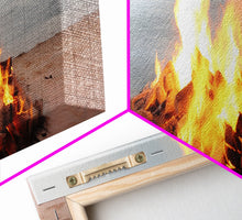 Carregar imagem no visualizador da galeria, Campfire On The Beach, Framed Canvas Print, Lakehouse Wall Art, Ocean Decor, Ocean Wall Art, Home & Office Decoration