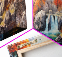 Load image into Gallery viewer, Beautiful Fall Centerpiece Wall Art, Framed Canvas Print, Autumn Landscape Watercolor Painting, Minimalist Boho Style Wall Art, Minimalist