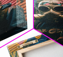 Cargar imagen en el visor de la galería, Gas Mask, Urban Wall Art, Graffiti, Canvas Print, Wall Hanging, Portrait Art, Bedroom Prints, Modern Home Decor, Dorm Room Art, RV Decor