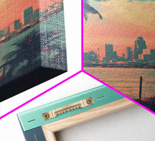 Cargar imagen en el visor de la galería, Cityscape Wall Art, Tropical Wall Art, Palm Tree Art, Canvas Print, Wall Hanging, Portrait Art, City Wall Art, Gifts For Grandma, Office Art