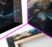 Load image into Gallery viewer, Angel, Angel Warrior, Fantasy Art, Canvas Print, Wall Hanging, Portrait Art, Stained Glass Art, Christian Wall Decor, Country Wall Art