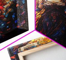 Load image into Gallery viewer, Angel, Fantasy Art, Angel Wings, Canvas Print, Wall Hanging, Portrait Art, Stained Glass Art, Housewarming Gift, Bedroom Teen Girl Art