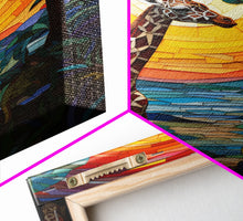 Carregar imagem no visualizador da galeria, Giraffe Decor, Nursery Wall Decor, Canvas Print, Wall Hanging, Portrait Art, Giraffe Gift, Playroom Art, Safari Art, Entryway Prints