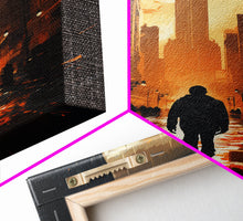 Load image into Gallery viewer, Dystopian Art, City, Urban Art, Cityscape Art, Canvas Print, Wall Hanging, Portrait Art, Gift For Coworker, Video Game Art, Tiny House Decor