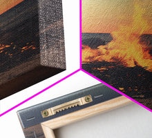 Carregar imagem no visualizador da galeria, Campfire Wall Art, Beach Wall Art, Coastal Print, Canvas Print, Wall Hanging, Portrait Art, Minimalist Wall Art, Ocean Art, Military Gift