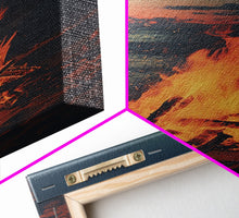 Load image into Gallery viewer, Beach Campfire Under A Full Moon, Photography Print, Framed Canvas Print, Beach House Decor, Coastal Decor, Beach Print, Beach Art