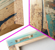 Carregar imagem no visualizador da galeria, Abandoned Surfboards On Miami Beaches In the 1980s - Framed Canvas Print - Photography Print - Vaporwave Aesthetic Wall Art