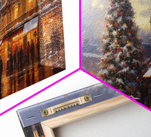 Cargar imagen en el visor de la galería, Christmas Tree In The Town Square - Winter Wonderland Canvas Print - Christmas Village - Christmas Decor - Winter Centerpiece