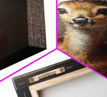 Cargar imagen en el visor de la galería, Cute Deer Wearing A Santa Hat, Christmas Decor, Woodland Animals, Christmas Wall Art, Winter Decor, Holiday Decor, Seasonal Decor