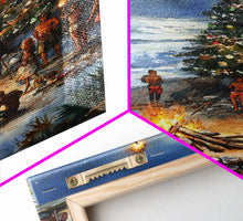 Cargar imagen en el visor de la galería, Christmas At The Beach, Framed Canvas Print, Christmas Decor, Christmas Art, Christmas Art Prints, Tropical Christmas, Beach House Art