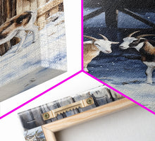 Cargar imagen en el visor de la galería, Cute Goats In The Winter, Rustic Farmhouse Wall Art, Holiday Gift, Gallery Wall Decor, Winter Vibes, Christmas 2024 Wall Art