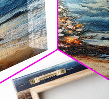 Cargar imagen en el visor de la galería, Christmas Tree On The Beach, Framed Canvas Print, gallery wall, Christmas Poster, Xmas Prints