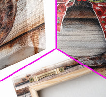 Load image into Gallery viewer, Christmas Horseshoe Framed Canvas Print, Horse Shoe With Mistletoe, Wood Framed Christmas Art, Western Decor, Boho Christmas, Minimalist