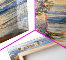 Load image into Gallery viewer, Beach Christmas Decor, Framed Canvas Print, Christmas At The Beach, Nautical / Tropical Holiday Wall Art