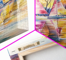 Load image into Gallery viewer, Church Steeple Surrounded By Fall Trees Framed Canvas Print Autumn Village Scene Best Gift Seasonal Wall Art Holiday Home Decor