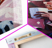 Load image into Gallery viewer, Cowboy with Mug in Snow Framed Canvas Print - Winter Country Scene Art Best 2024 Christmas Wall Decor Gift Idea