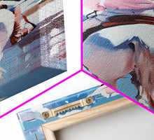 Carregar imagem no visualizador da galeria, Female Cowboy Riding Through Winter Mountains Framed Canvas Print Christmas Wall Art Winter Wonderland Vintage Christmas Gift Wall Art