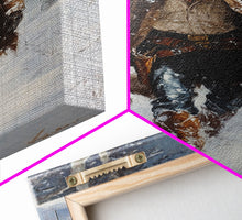 Load image into Gallery viewer, Cowboy Riding Horse in Snowy Forest Canvas Print, Winter Wall Art, Western, Rustic Christmas Wall Art, Seasonal Holiday Decor, Canvas Print