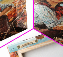 Load image into Gallery viewer, Country fall harvest framed canvas print pumpkins and a serene autumn landscape perfect seasonal wall art for rustic farmhouse home decor