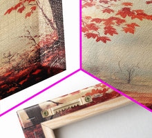 Carregar imagem no visualizador da galeria, Framed Canvas Print of Autumn Path with Fall Leaves, Seasonal Wall Art, Modern Farmhouse, Gift Idea, Rustic Fall Decor, Autumn Landscape