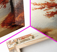 Carregar imagem no visualizador da galeria, Framed Canvas Print of a Cozy Autumn Path with Trees and Fall Leaves, Rustic Country Decor, Moody Landscape Art, Best Gift Idea, Fall Decor