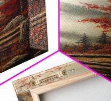 Carregar imagem no visualizador da galeria, Canvas Print of Autumn Trees in Misty Landscape, Fall Wall Art, Moody Landscape, Modern Farmhouse, Best Gift Idea, Rustic Fall Decor