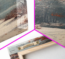 Carregar imagem no visualizador da galeria, Framed Canvas Print of a Snowy Path with Trees and Red Leaves, Winter Wall Art, Moody Landscape, Best Gift Idea, Modern Christmas Decor