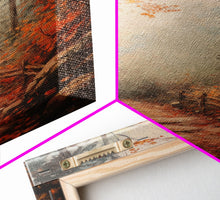 Carregar imagem no visualizador da galeria, Framed Canvas Print of a Fall Path with Fence and Trees, Autumn Wall Art, Rustic Country Decor, Best Gift Idea, Modern Farmhouse Fall Decor