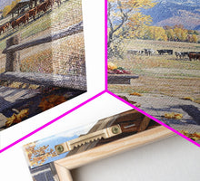 Carregar imagem no visualizador da galeria, Autumn Harvest Scene With Pumpkins Farmhouse Wall Art Framed Canvas Print Thanksgiving Seasonal Wall Art Country Home Decor Gift Idea