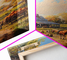 Carregar imagem no visualizador da galeria, Autumn Farmhouse Harvest Scene With Pumpkins Framed Canvas Print Fall Wall Art Seasonal Home Decor Thanksgiving Wall Art Rustic Gift Idea