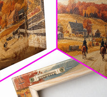 Load image into Gallery viewer, Framed Canvas Print Autumn Cowboy Riders in Fall Colors, Perfect Autumn Decor, Rustic Western Wall Art, and Seasonal Fall Wall Print