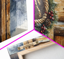 Load image into Gallery viewer, Christmas door decor, rustic Christmas decor, canvas print, Christmas decor wood, Christmas wall decor, holiday wall art