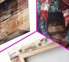 Carregar imagem no visualizador da galeria, Festive horseshoe Christmas art, rustic holiday decor, farmhouse holiday gift idea, cozy winter home decor, framed canvas print