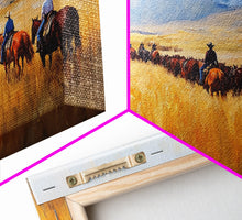 Load image into Gallery viewer, Cowboys Framed Canvas Print Western Country Horse Ride Scenic Art Large Landscape Wall Decor Ideal Holiday and Ranch Home Gift