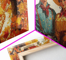 Carregar imagem no visualizador da galeria, Autumn Cowboy In Forest Framed Canvas Print Western Cowboy Wall Art Fall Cowboy Gift Rustic Wall Decor Moody Landscape Above Sofa