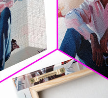 Carregar imagem no visualizador da galeria, Fall harvest Framed Canvas Print featuring a cowgirl sitting among pumpkins in a rustic setting, farmhouse autumn decor and wall art