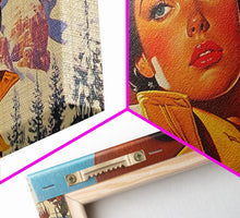 Carregar imagem no visualizador da galeria, Framed Canvas Print autumn meets winter with vibrant fall trees snow-covered fields, seasonal art a unique blend of autumn winter decor