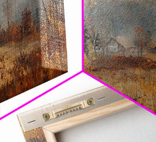 Load image into Gallery viewer, Early American Style Landscape Painting, Framed Canvas Print, Christmas Holiday Wall Art for Seasonal Winter Decor