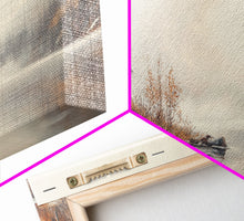 Load image into Gallery viewer, Fall On The River, Framed Canvas Print, Beautiful Watercolor Painting Of an Autumn Landscape, Ready To Hang Seasonal Decor