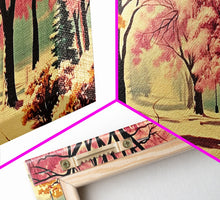 Carregar imagem no visualizador da galeria, Autumn Park Path Framed Canvas Print, Warm Fall Trees and Pathway Wall Art, Seasonal Fall Home Decor, Farmhouse Gift Idea, Holiday Wall Art