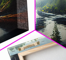Cargar imagen en el visor de la galería, Flowing River wall decor, ready to hang canvas print wall art, blue river cabin art, lake house art