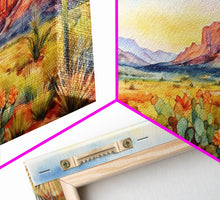 Load image into Gallery viewer, Boho Whimsical Wall Art, Pastel Desert Print, Framed Canvas Art, Unique Wall Art, Minimalist MCM Style Wall Art, Landscape Painting
