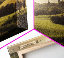 Load image into Gallery viewer, Italian Countryside at Sunset, Extra Large Wall Art, Framed Panoramic Canvas Print, Framed Wall Decor