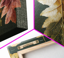 Carregar imagem no visualizador da galeria, Fall Decor, Fall Leaves Panoramic Art, Extra Large Wall Art, Framed Panoramic Canvas Print, Framed Wall Art