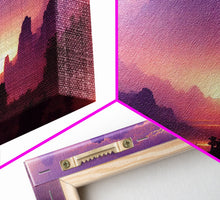 Carregar imagem no visualizador da galeria, A Beautiful Mountain Scene at Sunset, Extra Large Wall Art, Framed Panoramic Canvas Print, Framed Wall Art