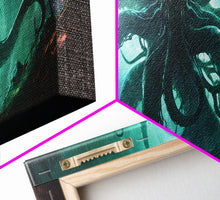Load image into Gallery viewer, Rise Of Cthulhu Framed Canvas Print, Panoramic Call of Cthulhu H.P. Lovecraft Cosmic Horror Steampunk Gothic Darrk Art Wall Decor
