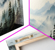 Carregar imagem no visualizador da galeria, Foggy Mountain Forest Canvas Print, Oil Landscape Painting On Canvas - Ready To Hang Large Panoramic Canvas Wall Art Prints, Framed Wall Art