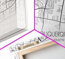 Carregar imagem no visualizador da galeria, Albuquerque Street Map, New Mexico Map, Map Print, Modern Art, Wall Art, Canvas Print, City Maps, Office Gift, Prints, Above Bed Décor