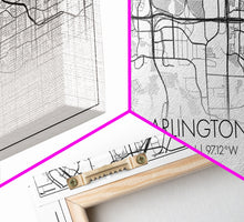 Carregar imagem no visualizador da galeria, Arlington Street Map, Texas Map, Map Print, Modern Art, Wall Art, Canvas Print, Travel Art, Apartment Décor, Summer Gift, Laundry Room Décor